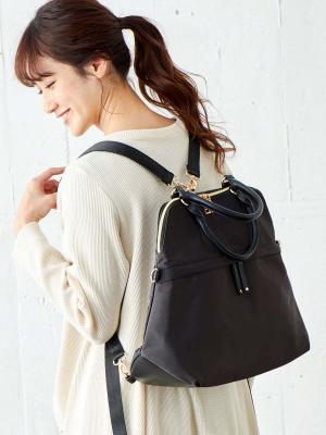 マザーズバッグ・ママバッグ|ANGELIEBEオリジナル 【軽量・防水加工】マザーズ3WAYリュック（おむつ替えシート付）|ブラック