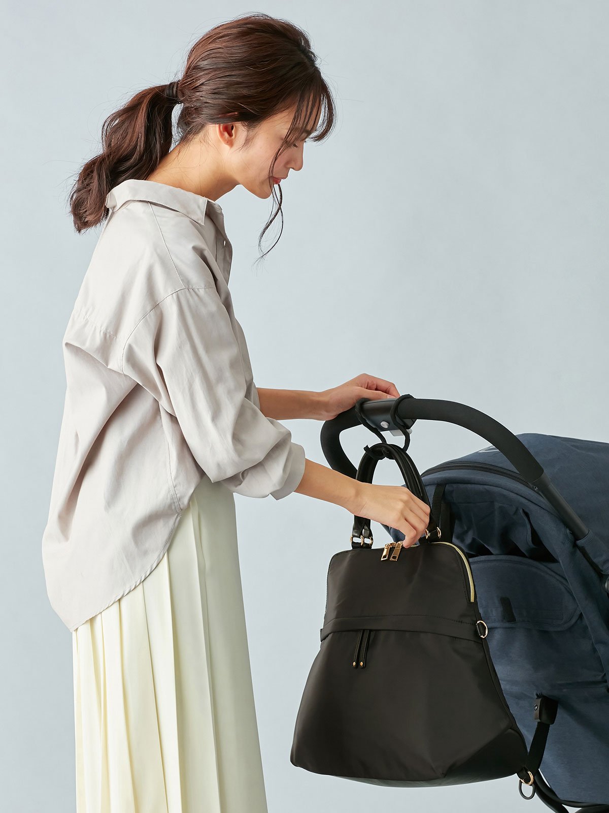 マザーズバッグ・ママバッグ|ANGELIEBEオリジナル 【軽量・防水加工】マザーズ3WAYリュック（おむつ替えシート付）|ブラック