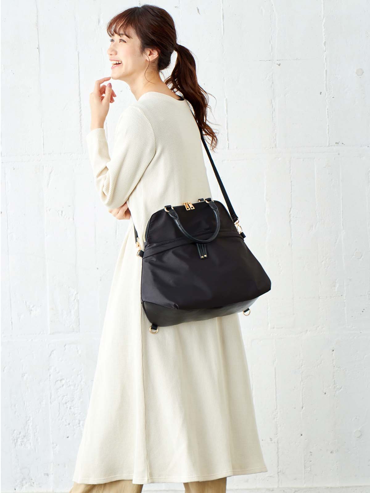 マザーズバッグ・ママバッグ|ANGELIEBEオリジナル 【軽量・防水加工】マザーズ3WAYリュック（おむつ替えシート付）|ブラック