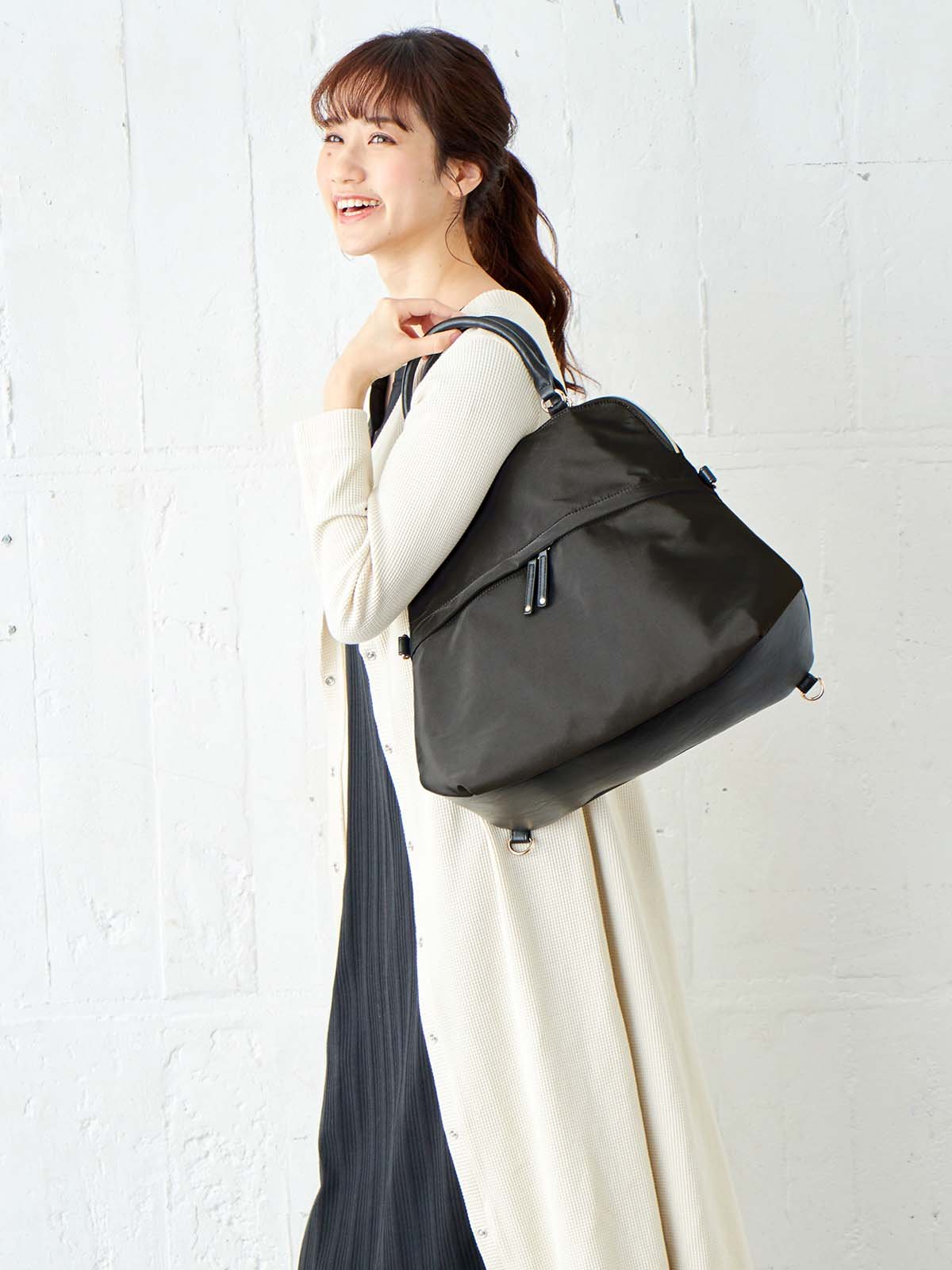 マザーズバッグ・ママバッグ|ANGELIEBEオリジナル 【軽量・防水加工】マザーズ3WAYリュック（おむつ替えシート付）|ブラック