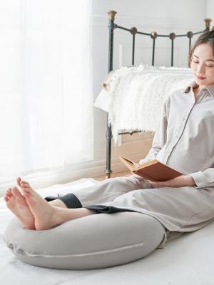 妊婦用 抱き枕・授乳クッション|【日本製】洗い替えカバー　オーガニック　和晒しダブルガーゼ　マルチクッション（抱き枕・授乳クッション）|グレー