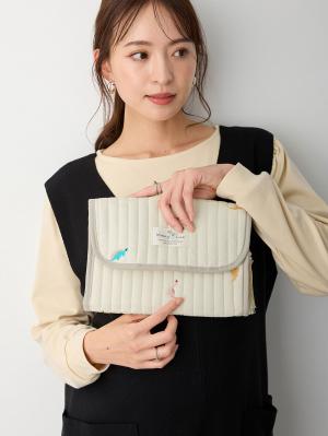 母子手帳ケース|【MAMMY LUNA】イブル　ヌビキルト　マルチケース　母子手帳ケース|ブルー（恐竜）