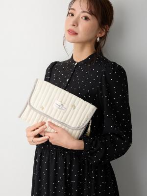 母子手帳ケース|【MAMMY LUNA】イブル　ヌビキルト　マルチケース　母子手帳ケース|オリーブ