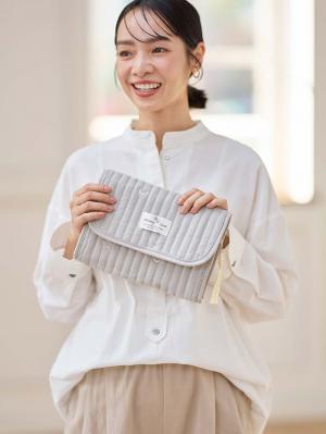 母子手帳ケース|【MAMMY LUNA】イブル　ヌビキルト　マルチケース　母子手帳ケース|グレー