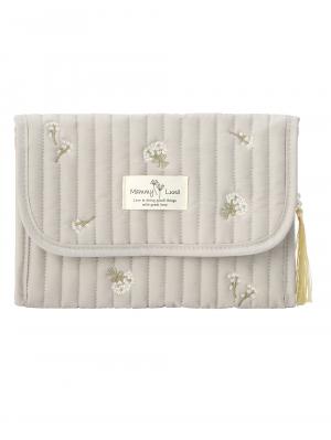 母子手帳ケース|【MAMMY LUNA】イブル　ヌビキルト　マルチケース　母子手帳ケース|グレー（カスミ草）