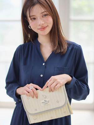 母子手帳ケース|【MAMMY LUNA】イブル　ヌビキルト　マルチケース　母子手帳ケース|オフホワイト（星月）