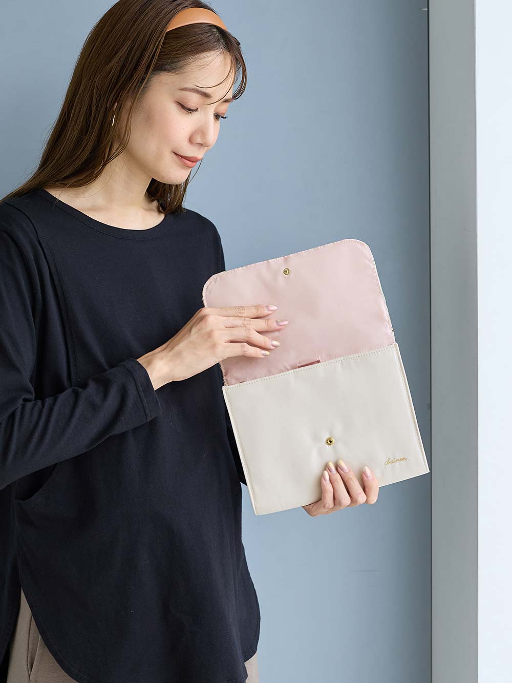 母子手帳ケース|犬印本舗　リバティ母子手帳ケース|ベージュ