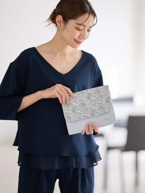 母子手帳ケース|犬印本舗　リバティ母子手帳ケース|ブルーグレー