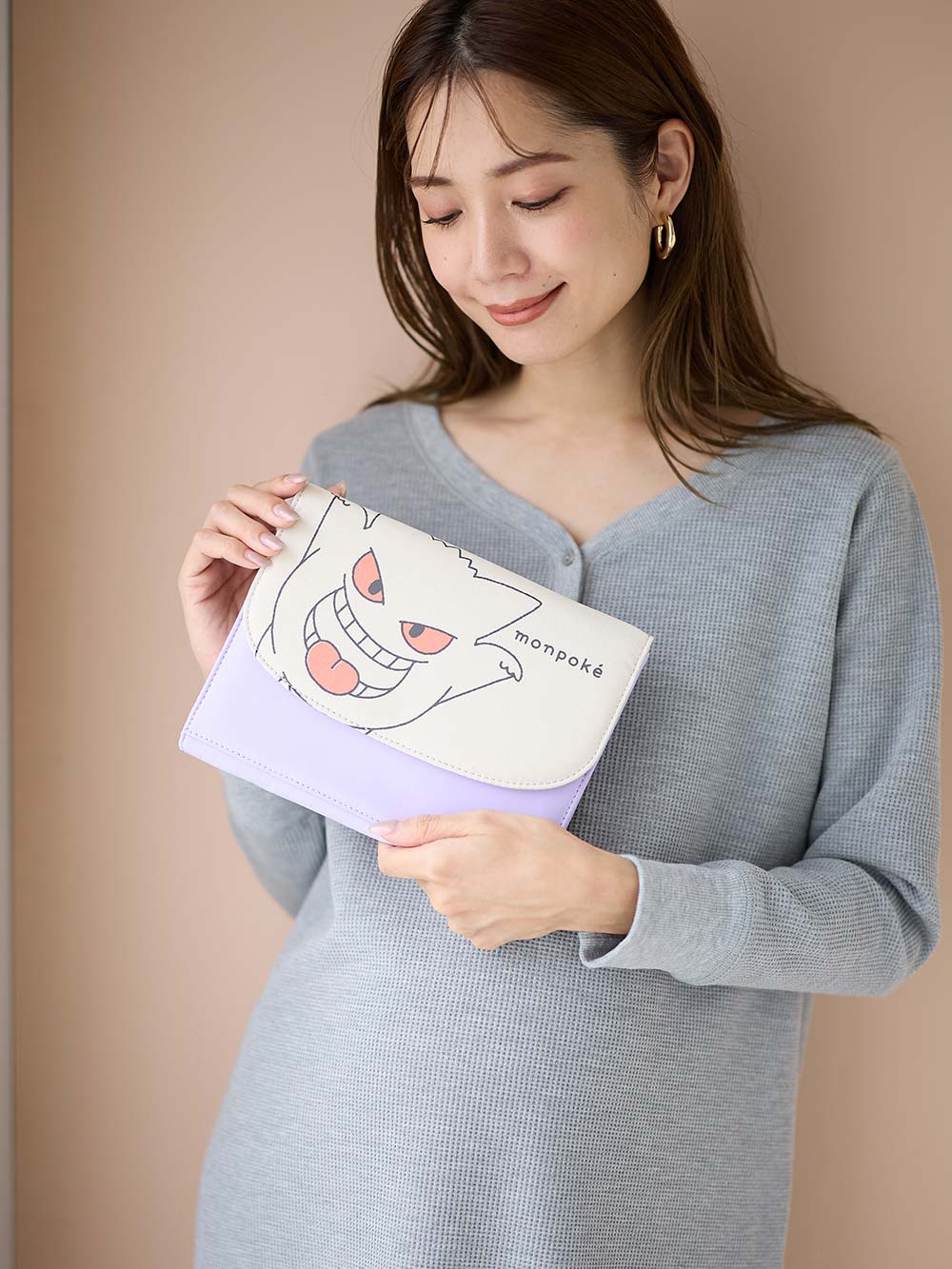 母子手帳ケース|monpokeモンポケ母子手帳ケース|パープル（ゲンガー）