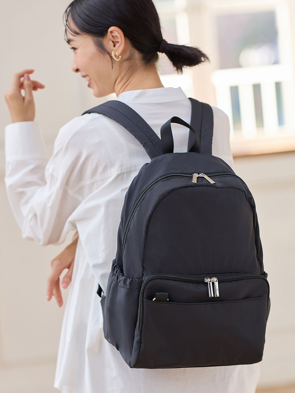 マザーズバッグ・ママバッグ|犬印本舗 収納上手なマザーズリュック|ブラック