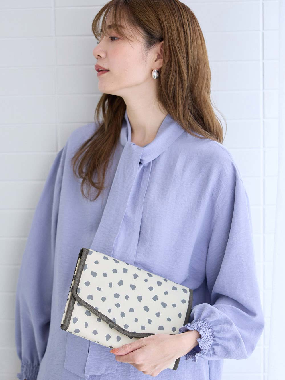 母子手帳ケース|Rosemadame(ローズマダム)母子手帳ケース|チャコール(ダルメシアン柄)