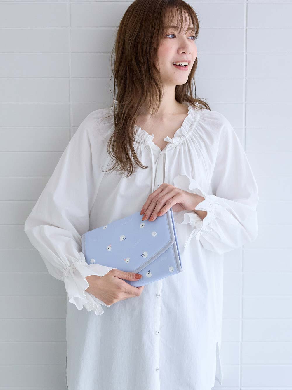 母子手帳ケース|Rosemadame(ローズマダム)母子手帳ケース|ブルー(ピジョンフリーゼ柄)