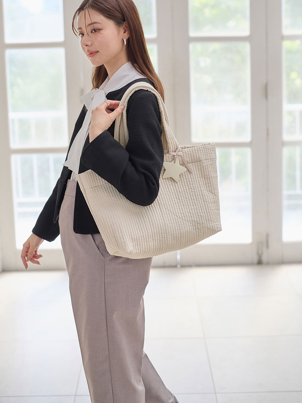 マザーズバッグ・ママバッグ|犬印本舗　コットンヌビ　マザーズトート　ポーチ付|ベージュ