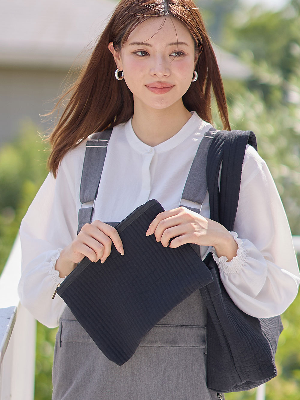 マザーズバッグ・ママバッグ|犬印本舗　コットンヌビ　マザーズトート　ポーチ付|ブラック