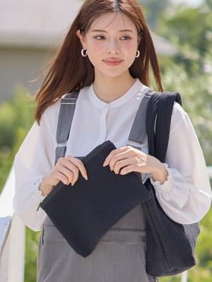 マザーズバッグ・ママバッグ|犬印本舗　コットンヌビ　マザーズトート　ポーチ付|ブラック