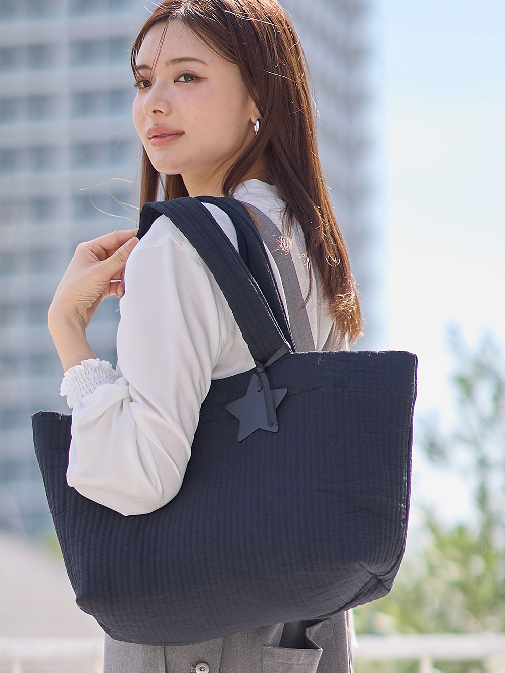 マザーズバッグ・ママバッグ|犬印本舗　コットンヌビ　マザーズトート　ポーチ付|ブラック