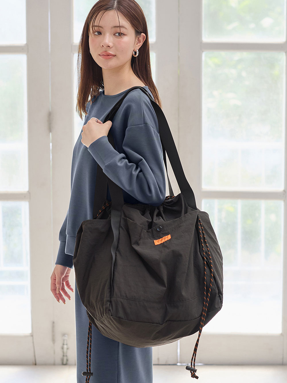 マザーズバッグ・ママバッグ|UNIVERSAL OVERALLユニバーサルオーバーオール　巾着 トートバッグ 　マザーズ　撥水 大容量 L|ブラック