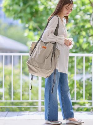 マザーズバッグ・ママバッグ|UNIVERSAL OVERALLユニバーサルオーバーオール　巾着 トートバッグ 　マザーズ　撥水 大容量 L|グレーベージュ