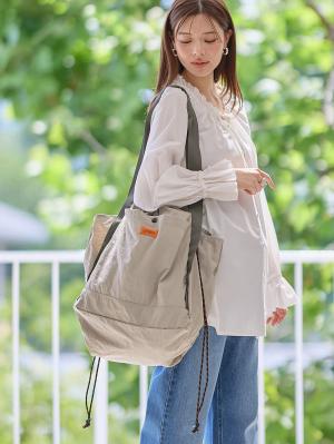 マザーズバッグ・ママバッグ|UNIVERSAL OVERALLユニバーサルオーバーオール　巾着 トートバッグ 　マザーズ　撥水 大容量 L|グレーベージュ