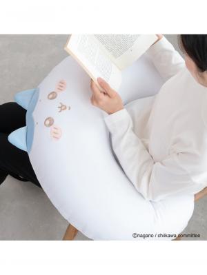 妊婦用 抱き枕・授乳クッション|【アニメちいかわ】空気でふくらむマルチクッション|ブルー（ハチワレ）