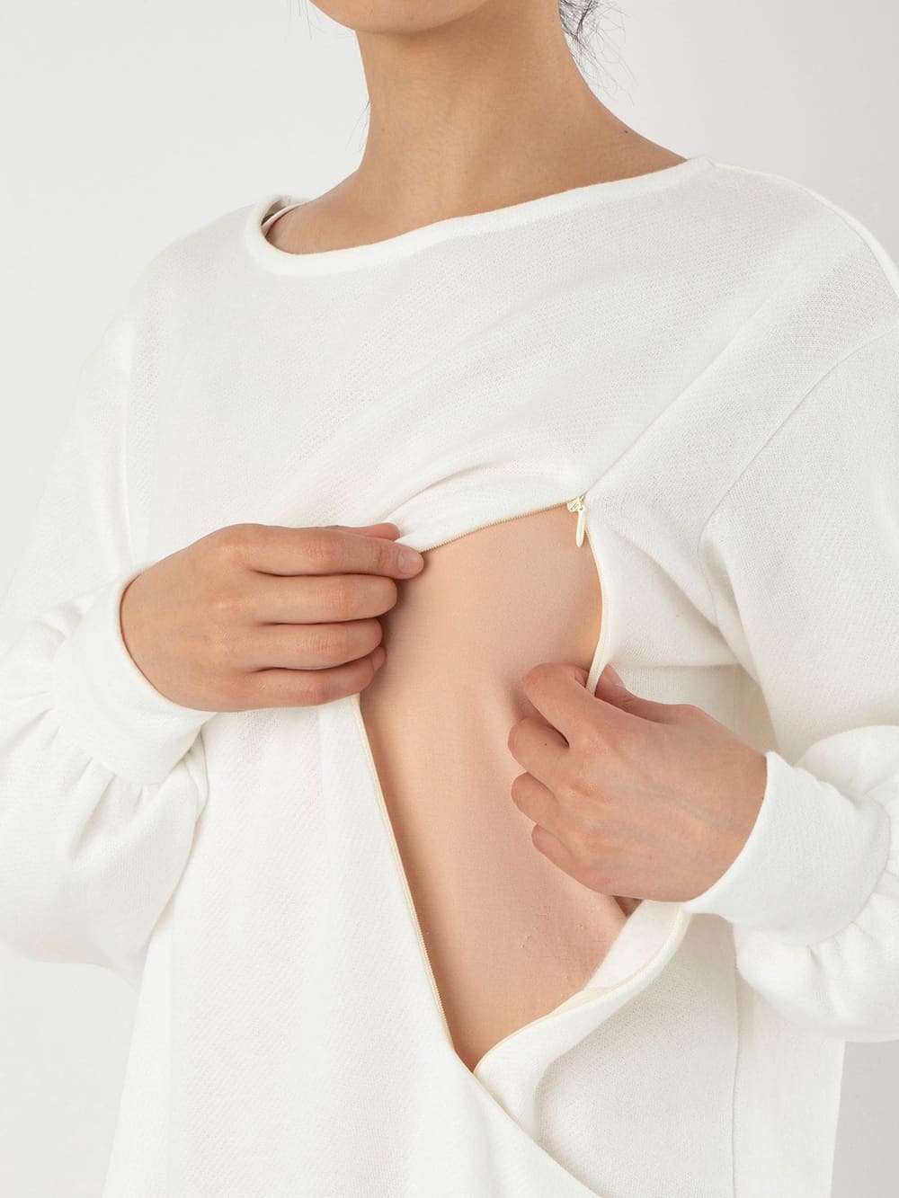 マタニティ ワンピース|【あったか】裏起毛ボリューム袖ワンピース　マタニティ・授乳服