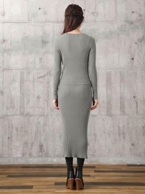 アウトレット|リブニットワンピース