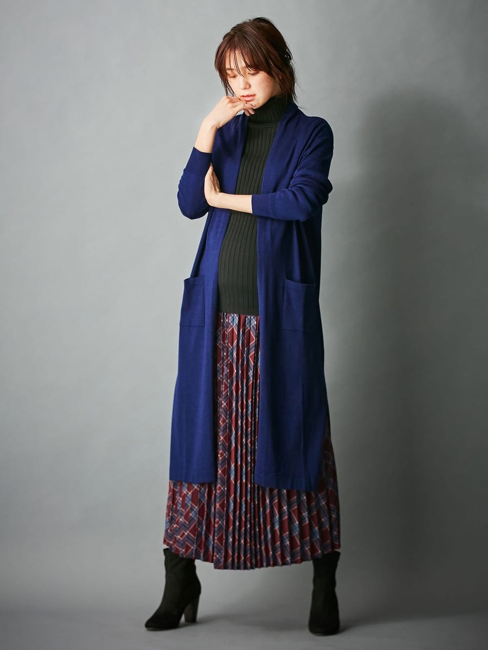 マタニティ トップス|サイドスリットロングトッパーカーディガン　マタニティ・授乳服【出産後も長く使える】