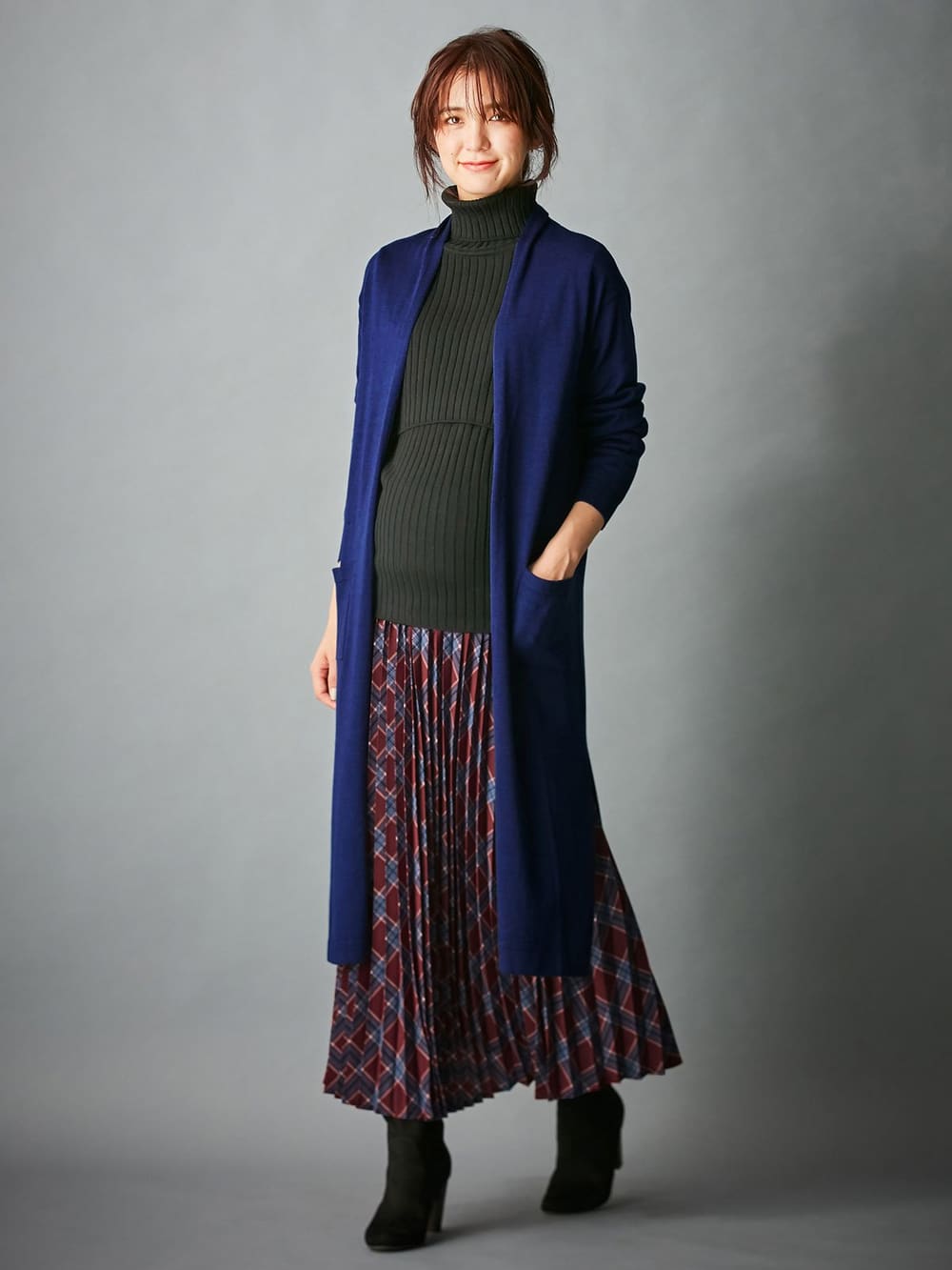 マタニティ トップス|サイドスリットロングトッパーカーディガン　マタニティ・授乳服【出産後も長く使える】