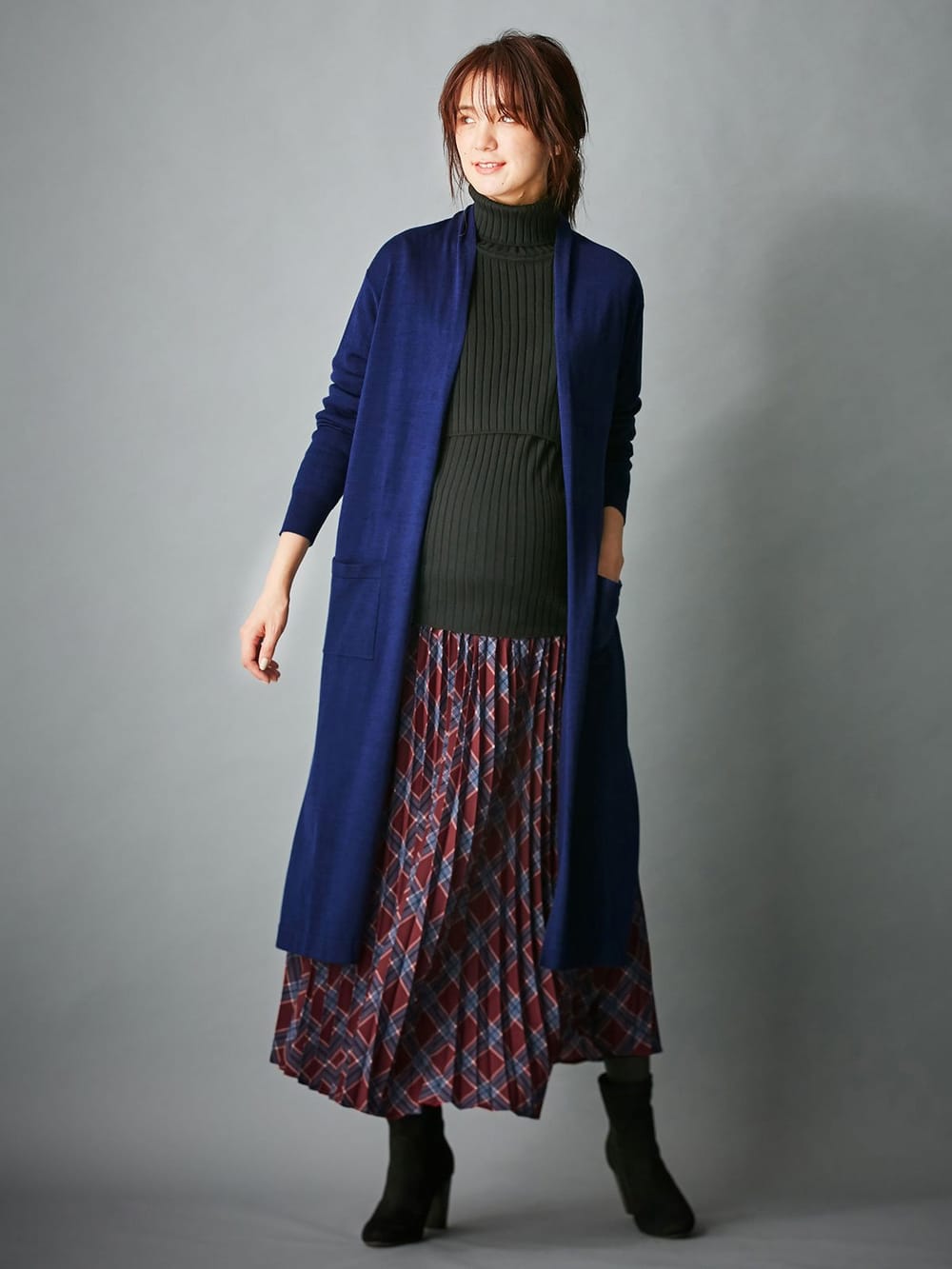 マタニティ トップス|サイドスリットロングトッパーカーディガン　マタニティ・授乳服【出産後も長く使える】