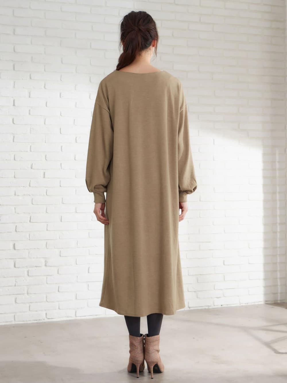 アウトレット|袖バルーンニットソーワンピース　マタニティ・授乳服