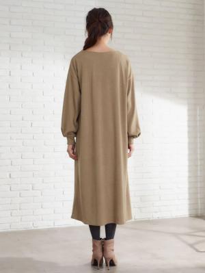 アウトレット|袖バルーンニットソーワンピース　マタニティ・授乳服