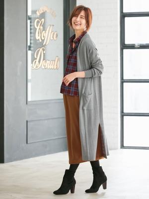 マタニティ トップス|チェックシャツ　マタニティ・授乳服|エンジ系