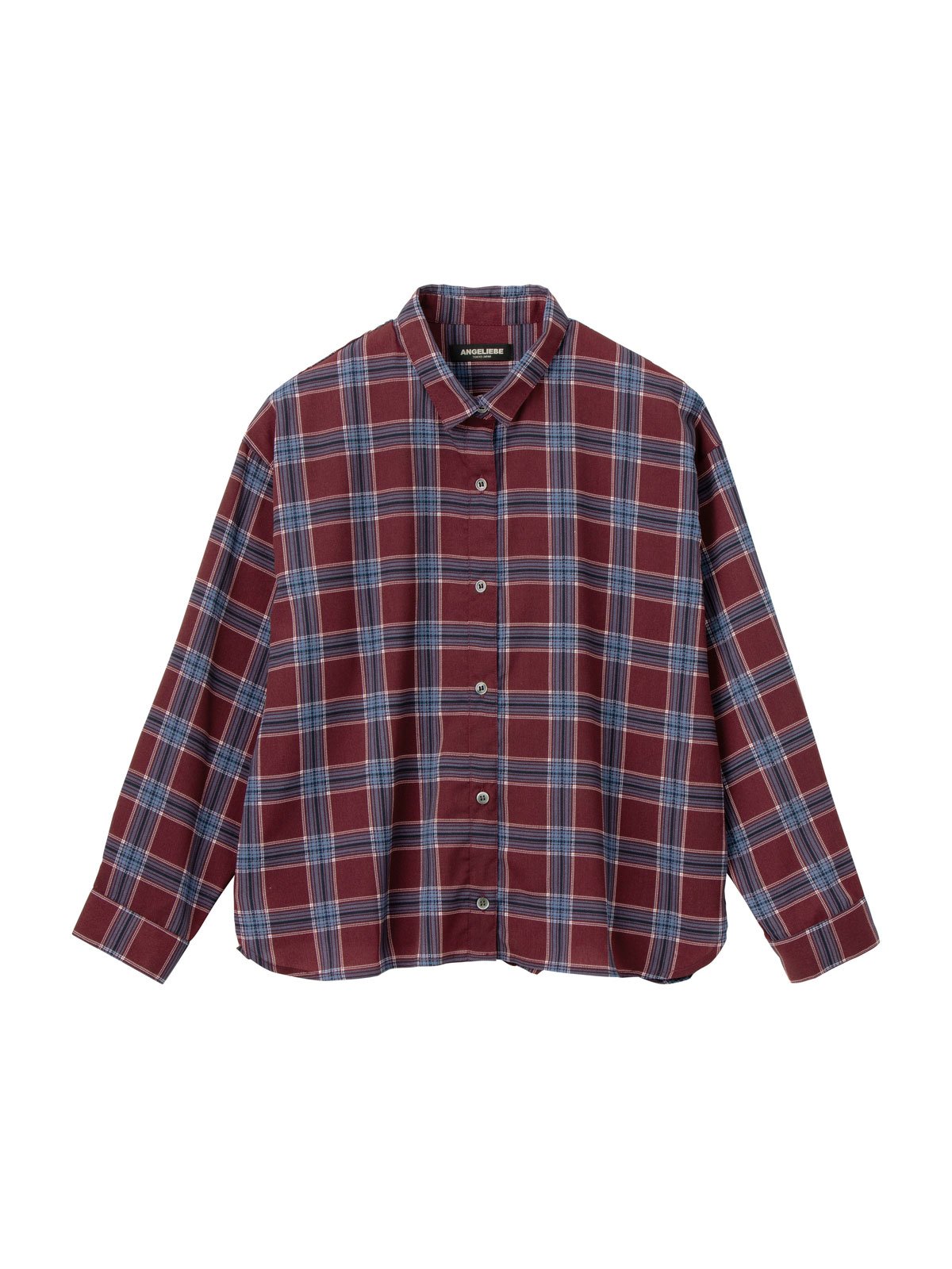 マタニティ トップス|チェックシャツ　マタニティ・授乳服|エンジ系