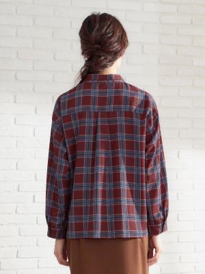 マタニティ トップス|チェックシャツ　マタニティ・授乳服