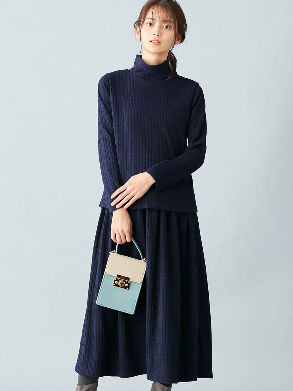 マタニティ ワンピース 授乳口付 ハイネックリブニットワンピース マタニティウェア 授乳服通販 エンジェリーベ 公式 マタニティ ワンピース 授乳口付 ハイネックリブニットワンピース マタニティウェア 授乳服通販 エンジェリーベ 公式