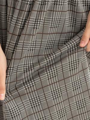 マタニティ ワンピース|グレンチェック切り替えタックワンピース　マタニティ・授乳服【出産後も長く使える】