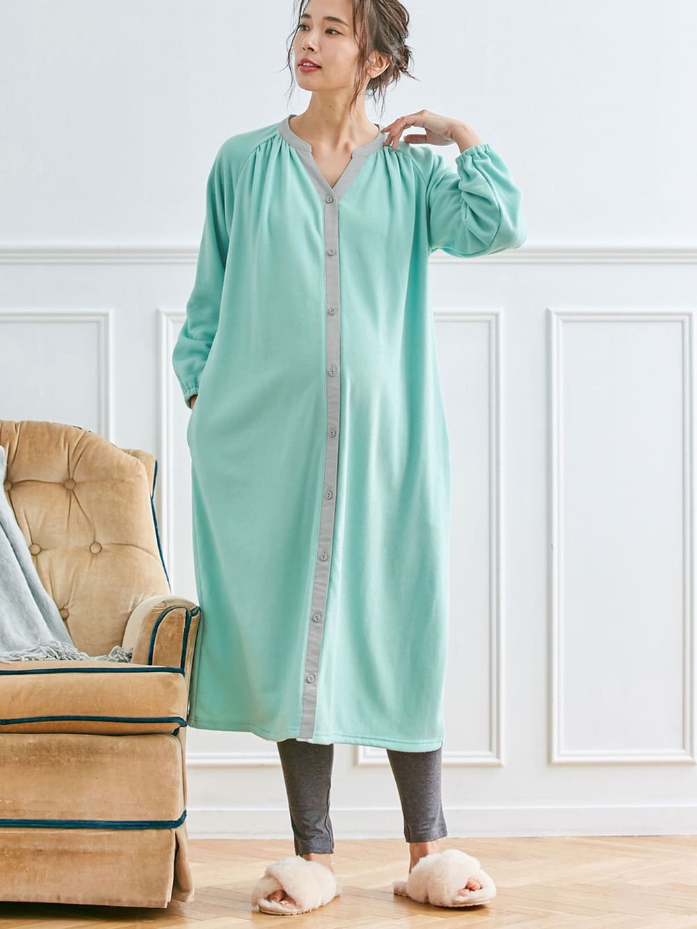 アウトレット 授乳しやすい あったか ふんわりパイル裏起毛 産後も使えるレギンスパジャマセット ベビー服 新生児服 ベビー用品通販 エンジェリーベ 公式