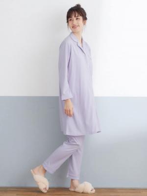 マタニティ パジャマ・ルームウェア|【授乳しやすい】【産前産後対応】やわらかスムースシャツパジャマ（産後も使えるパンツ付）