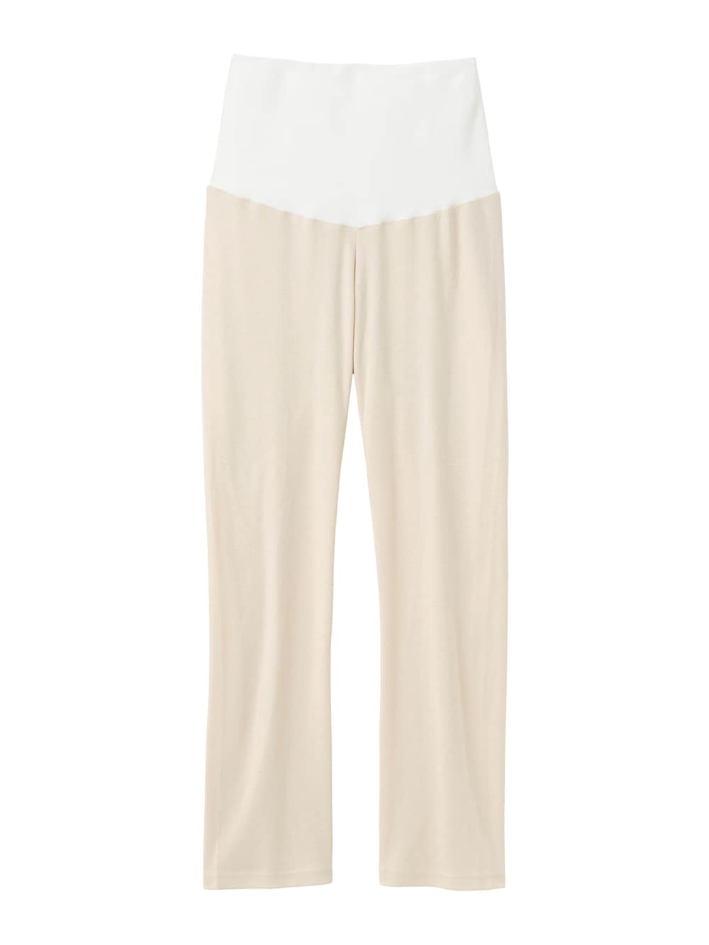 マタニティ パジャマ・ルームウェア|【授乳しやすい】【産前産後対応】やわらかスムースレースリボンパジャマ（産後も使えるパンツ付き）|アイボリー