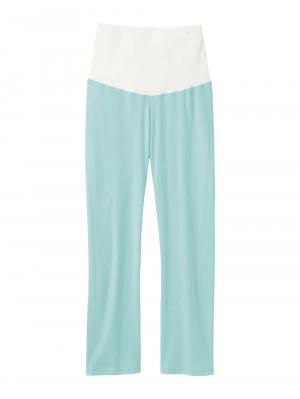 マタニティ パジャマ・ルームウェア|【授乳しやすい】【産前産後対応】やわらかスムースレースリボンパジャマ（産後も使えるパンツ付き）|ミント