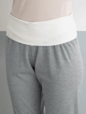 マタニティ パジャマ・ルームウェア|【授乳しやすい】【産前産後対応】やわらかスムース切り替えギャザーパジャマ（産後も使えるパンツ付）