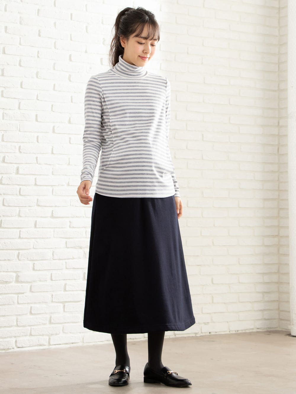 アウトレット|【産前産後対応】【極暖】裏シャギーフレアロングスカート【出産後も長く使える】