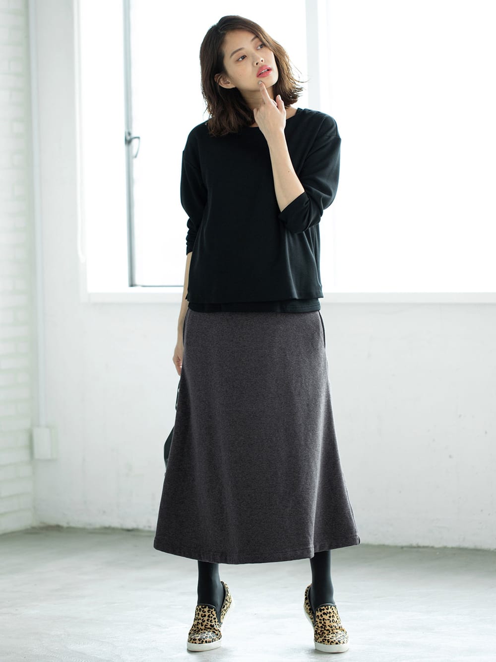 アウトレット|【産前産後対応】【極暖】裏シャギーフレアロングスカート【出産後も長く使える】