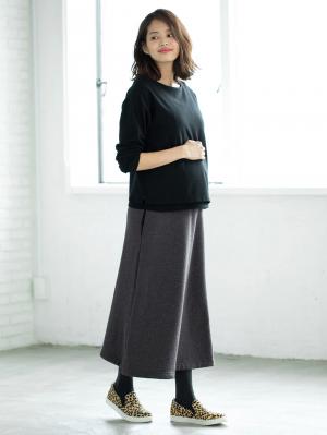 アウトレット|【産前産後対応】【極暖】裏シャギーフレアロングスカート【出産後も長く使える】