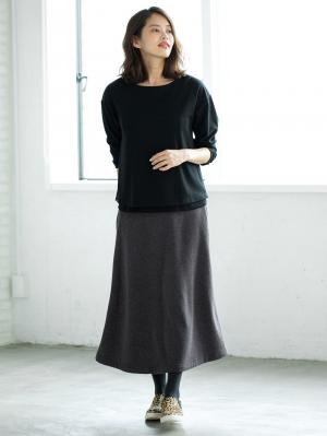 アウトレット|【産前産後対応】【極暖】裏シャギーフレアロングスカート【出産後も長く使える】