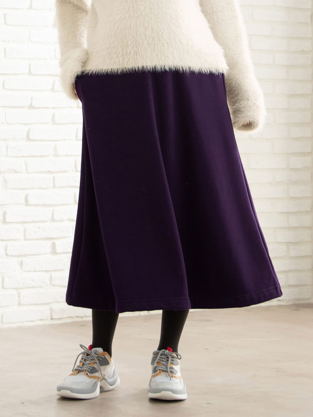 アウトレット|【産前産後対応】【極暖】裏シャギーフレアロングスカート【出産後も長く使える】