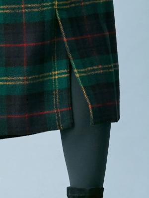 アウトレット|【産前産後対応】フィット起毛チェックナロースカート【出産後も長く使える】