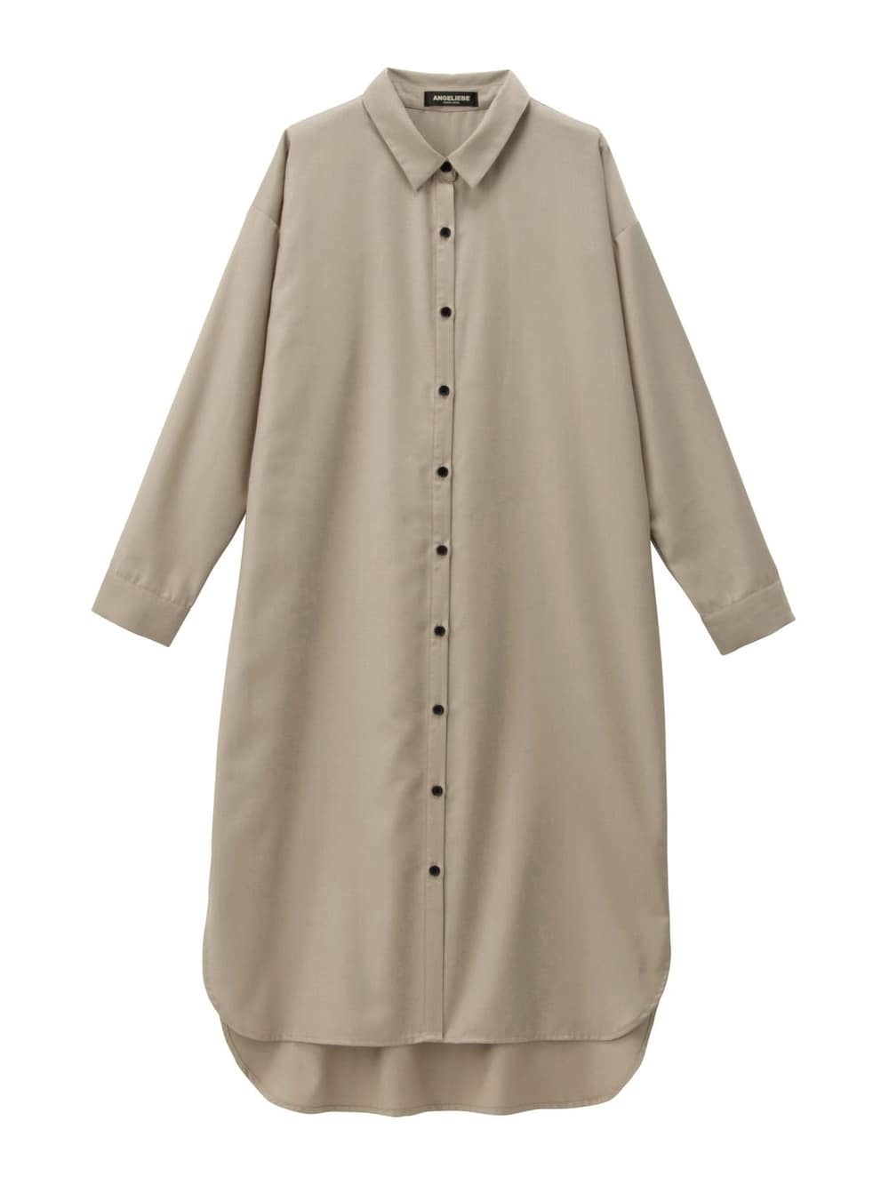 アウトレット|T/Rツイルシャツワンピース　マタニティ・授乳服【出産後も長く使える】|ベージュ