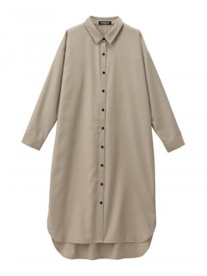 アウトレット|T/Rツイルシャツワンピース　マタニティ・授乳服【出産後も長く使える】|ベージュ