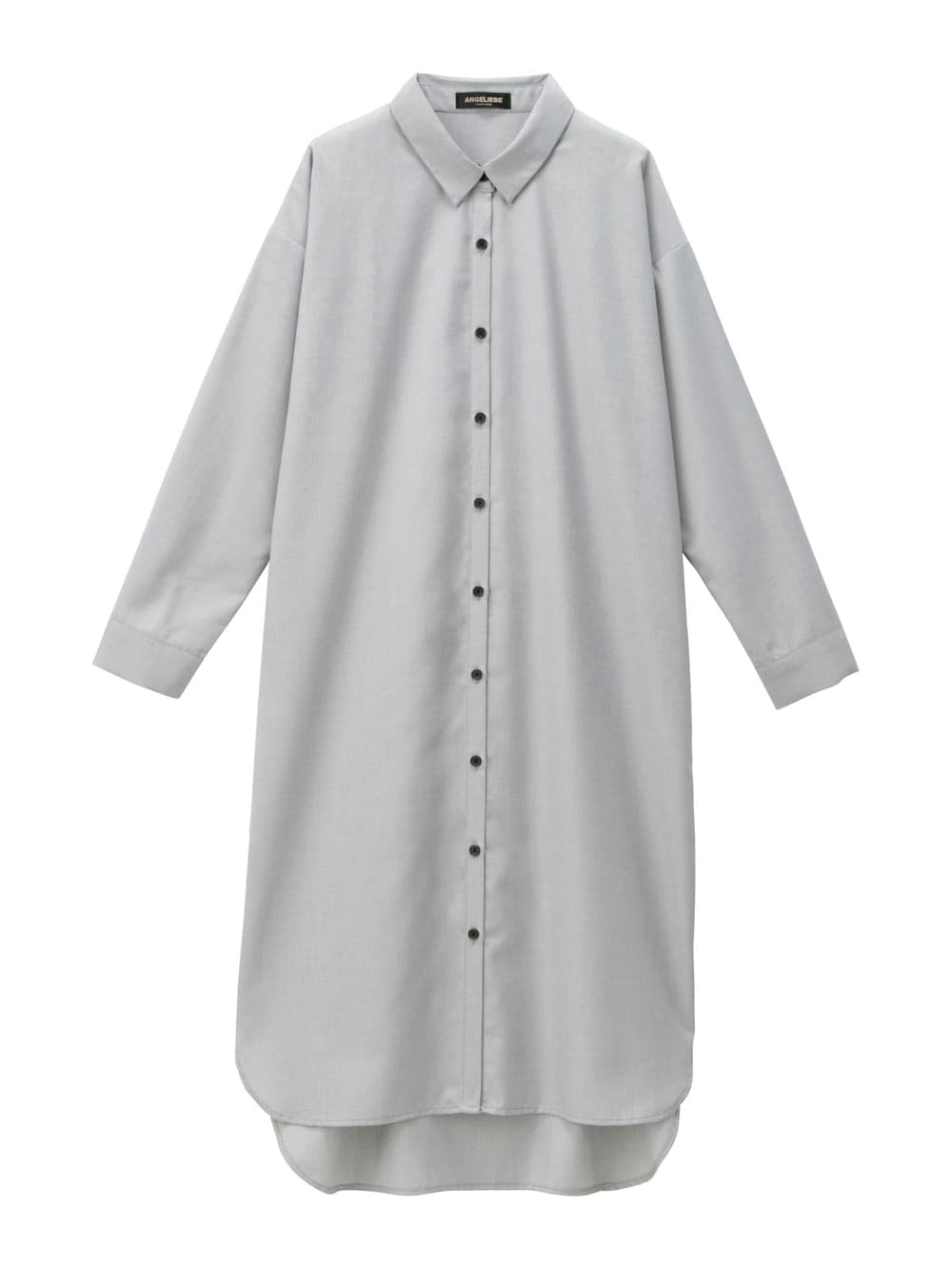 アウトレット|T/Rツイルシャツワンピース　マタニティ・授乳服【出産後も長く使える】|ライトグレー